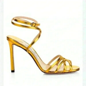 Jimmy Choo metallic gold Mimi Heels